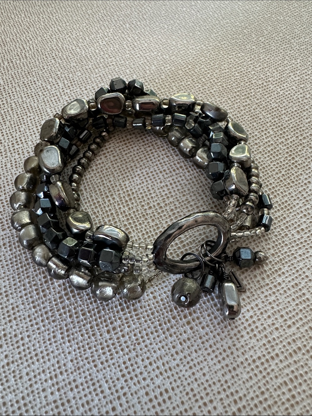 Silpada Hematite and Silver Multi-Strand Bracelet